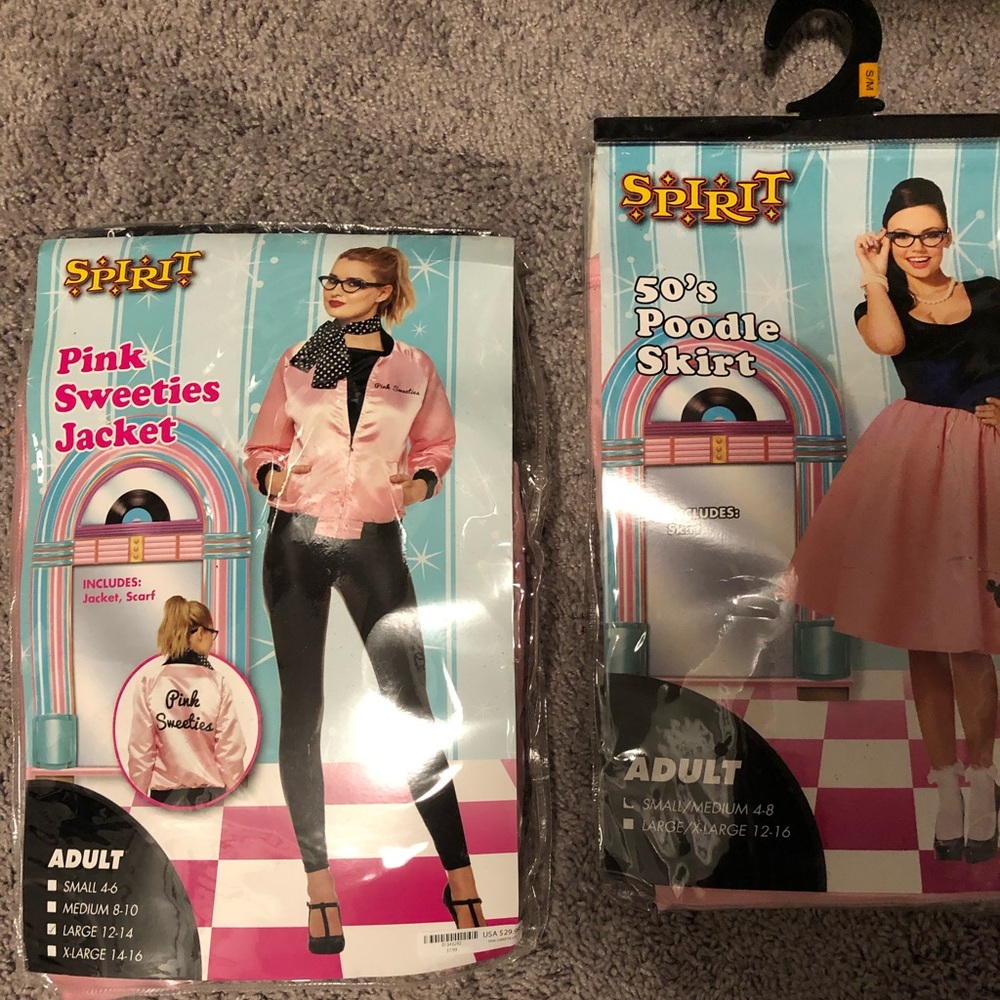 Halloween costume Jacket is size large and skirt is size small/medium.